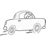Dibujo para colorear Dibujo De Mujer Manejando Un Carro Veloz Para Pintar Y Colorear