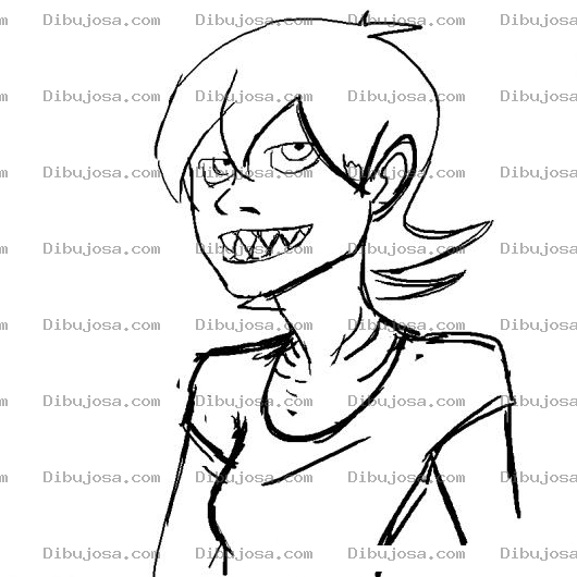 Dibujo para colorear Dentadura De Perro Dibujo De Mujer Con Dientes De Perro Para Pintar Y Colorear
