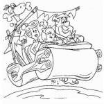 Dibujo para colorear Troncomobil Dibujo De Los Picapiedras En Su Carro Troncomovil Para Pintar Y Colorear A Pedro Vilma Pebles Y Dino