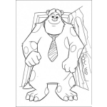 Dibujo para colorear Moustruo De Monster Con Corbata Para Pintar Y Colorear