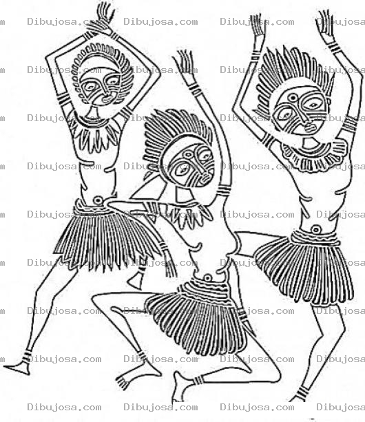 Dibujo para colorear Baile Africano Dibujo De Mujeres Africanas Bailando Para Pintar Y Colorear