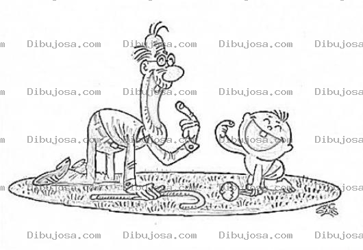 Dibujo para colorear Dibujo De Abuelito Jugando Con Su Nieto Bebe Para Pintar Y Colorear