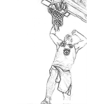 Dibujo para colorear Shaquille De Guatemala Dibujo De David Salguero Jugador De Basquetbol El Shaq De Guatemala Para Pintar Y Colorear Al Shaq Chapin Clavando La Pelota