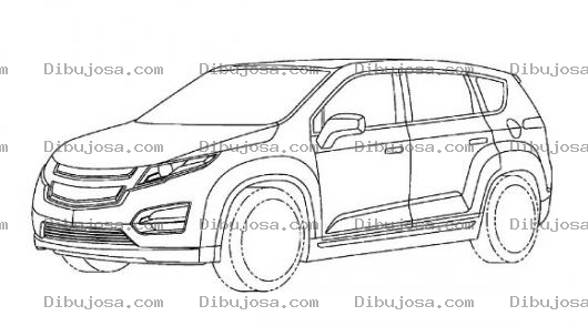 Dibujo para colorear Suv Dibujo De Camioneta Suv Para Pintar Y Colorear