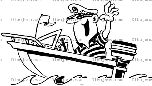 Dibujo para colorear Lancha Con Motos Dibujo De Capitan En Su Bote Deportivo Para Pintar Y Colorear