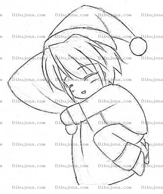 Dibujo para colorear Dibujo De Nino Durmiendo Abrazando Una Almohada Para Pintar Y Colorear