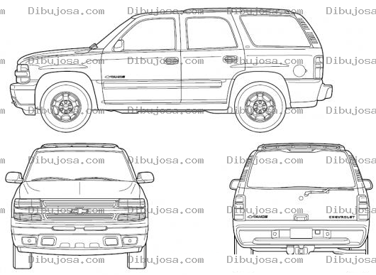 Dibujo para colorear Chevrolettahoe Dibujo De Camioneta Chevrolet Tahoe Para Pintar Y Colorear