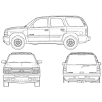 Dibujo para colorear Chevrolettahoe Dibujo De Camioneta Chevrolet Tahoe Para Pintar Y Colorear