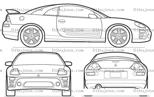 Dibujo para colorear Dibujo De Mitsubishi Eclipse Para Pintar Y Colorear