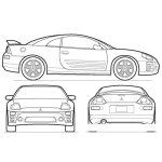 Dibujo para colorear Dibujo De Mitsubishi Eclipse Para Pintar Y Colorear