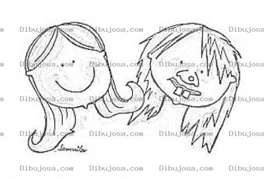Dibujo para colorear Dibujo De Nina Bonita Y Nina Fea Para Pintar Y Colorear
