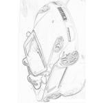 Dibujo para colorear Colorear Porsche Descapotable Rojo Porch Deportivo Para Pintar