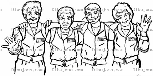 Dibujo para colorear Dibujo De 4 Amigos Abrazados Para Pintar Y Colorear