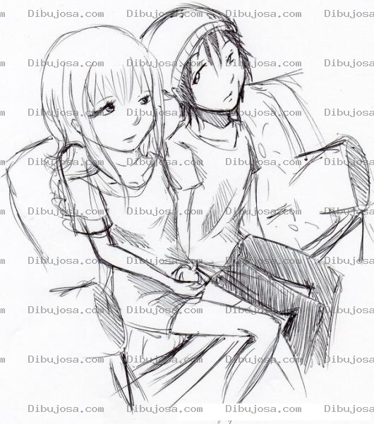 Dibujo para colorear Dibujo De Noviecitos Sentados En Un Sofa Para Pintar Y Colorear