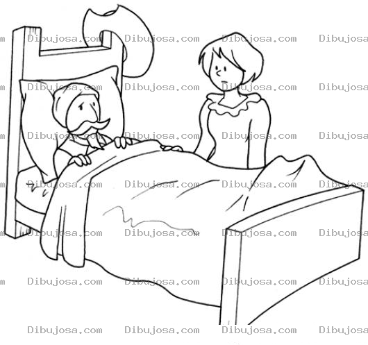 Dibujo para colorear Dibujo De Don Quijote Enfermo Postrado En Cama Frente A Dulcinea Para Pintar Y Colorear