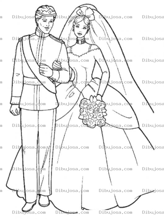 Dibujo para colorear Dibujo De Boda Real Para Pintar Y Colorear Al Principe Casandose Con Su Princesa Para Pintar Y Colorear