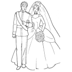 Dibujo para colorear Dibujo De Boda Real Para Pintar Y Colorear Al Principe Casandose Con Su Princesa Para Pintar Y Colorear