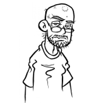 Dibujo para colorear Dibujo De Hombre Pelon Barbado Y Con Lentes Con Cara De Cansado Para Pintar Y Colorear