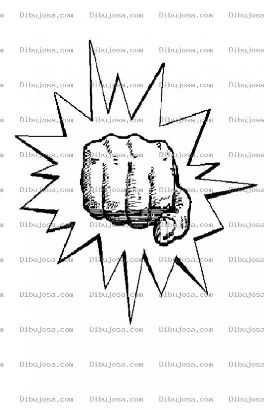 Dibujo para colorear Punetazo Dibujo De Manada De Frente Para Pintar Y Colorear Macanazo Con El Puno