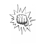 Dibujo para colorear Punetazo Dibujo De Manada De Frente Para Pintar Y Colorear Macanazo Con El Puno