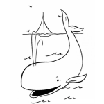 Dibujo para colorear Dibujo De Ballena Y Velero Para Pintar Y Colorear