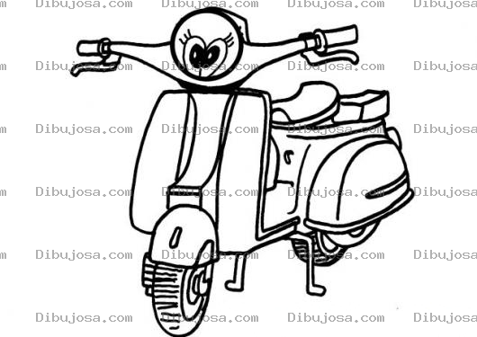 Dibujo para colorear Senoritera Dibujo De Motoneta De Mujer Para Pintar Y Colorear Motia Pasola Beluga Axis Hondalead