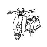 Dibujo para colorear Senoritera Dibujo De Motoneta De Mujer Para Pintar Y Colorear Motia Pasola Beluga Axis Hondalead