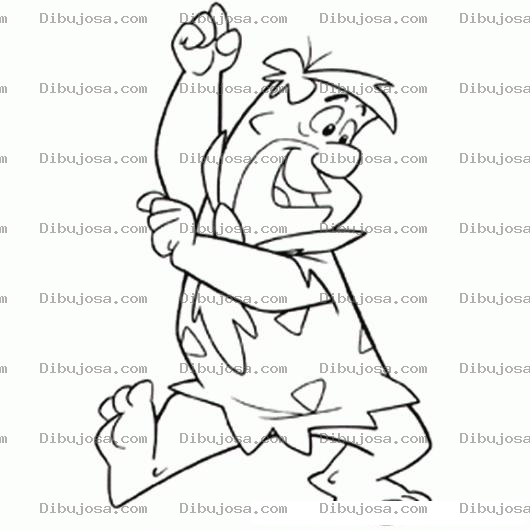 Dibujo para colorear Dibujo De Pedro Picapiedra Bailando Para Pintar Y Colorear