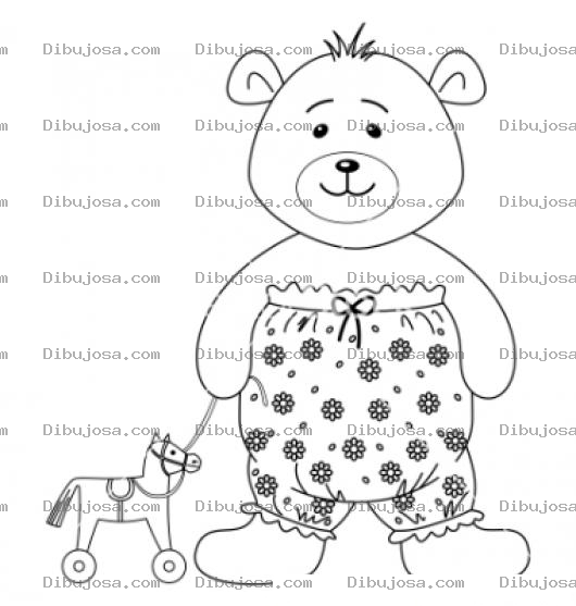 Dibujo para colorear Osito Con Pijama Para Pintar Y Colorear Oso Enpijamado