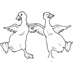 Dibujo para colorear Dos Patos Bailando Para Pintar Y Colorear