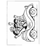 Dibujo para colorear Dibujo De 4 Amigos En Un Carro Convertible Para Pintar Y Colorear