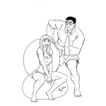 Dibujo para colorear Dibujo De Hulk Con Su Novia Para Pintar Y Colorear