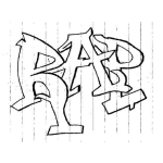 Dibujo para colorear Rap Grafitti Dibujo De La Palabra Rap Con Letras De Cholo En Grafiti Para Pintar Y Colorear