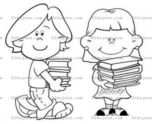 Dibujo para colorear Libros Infantiles Dibujo De Ninos Con Libros Para Pintar Y Colorear