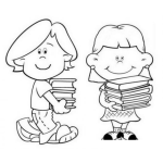 Dibujo para colorear Libros Infantiles Dibujo De Ninos Con Libros Para Pintar Y Colorear