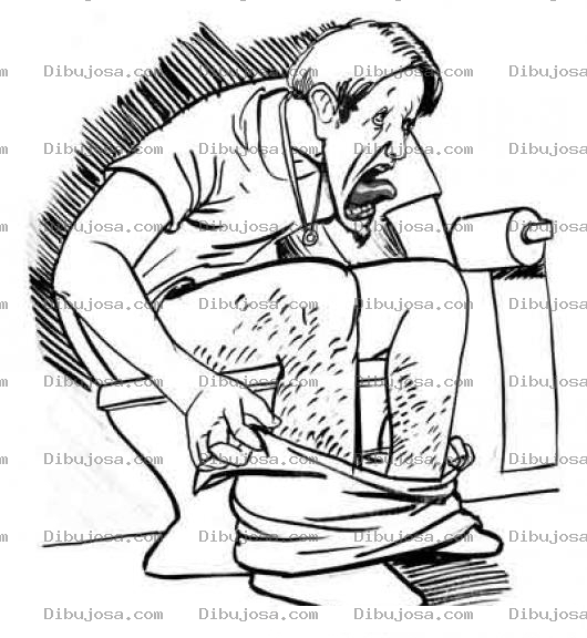 Dibujo para colorear Diarrea Liquida Abundante Dibujo De Un Hombre Haciendo Popo Con Malestar Estomacal Y Dearrea Para Pintar Y Colorear