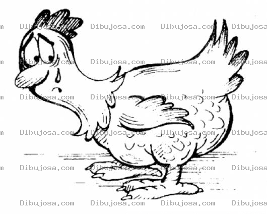 Dibujo para colorear Dibujo De Gallina Sufriendo Esforzandose Y Pujando Para Sacar Un Huevo Para Pintar Y Colorear