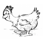 Dibujo para colorear Dibujo De Gallina Sufriendo Esforzandose Y Pujando Para Sacar Un Huevo Para Pintar Y Colorear