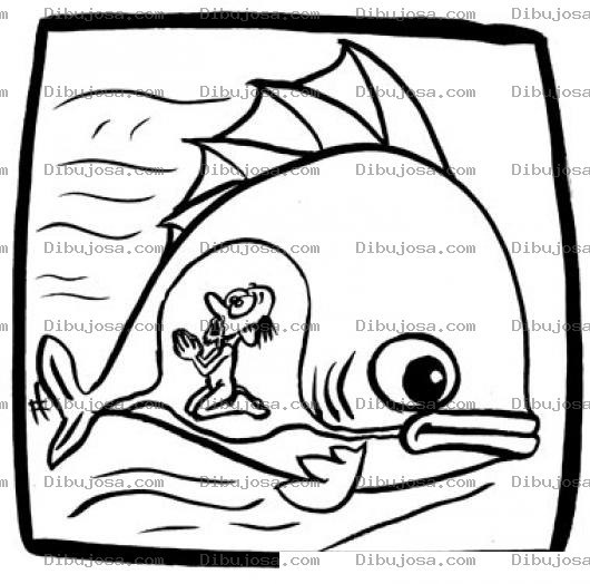 Dibujo para colorear Dibujo De Jonas Orando Arrepentido Adentro Del Granpez Para Pintar Y Colorear