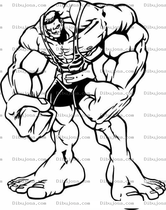 Dibujo para colorear El Mas Musculado De Hulk Para Pintar Y Colorear