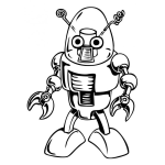 Dibujo para colorear Dibujo De Robot Con Tenazas De Cangrejo Para Pintar Y Colorear