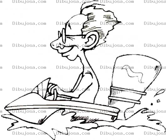 Dibujo para colorear Dibujo De Viejo En Lancha Para Pintar Y Colorear