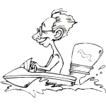 Dibujo para colorear Dibujo De Viejo En Lancha Para Pintar Y Colorear
