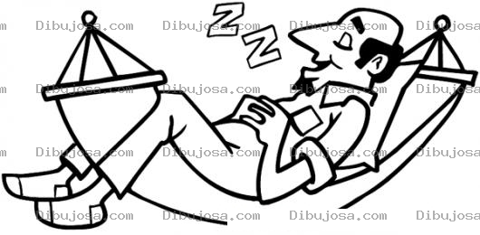 Dibujo para colorear Hombre Durmiendo En Una Hamaca Para Pintar Y Colorear