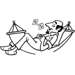 Dibujo para colorear Hombre Durmiendo En Una Hamaca Para Pintar Y Colorear