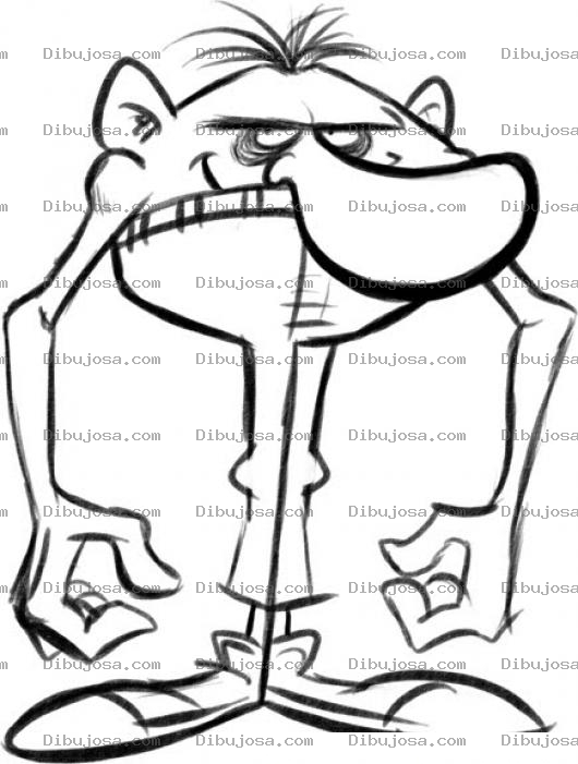Dibujo para colorear Dibujo De Hombre Sin Cuerpo Con El Pantalon Hasta El Cuello Para Pintar Y Colorear