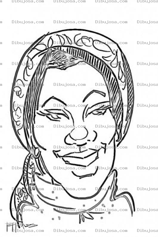 Dibujo para colorear Dibujo De Negrita Con Panuelo En La Cabeza Para Pintar Y Colorear