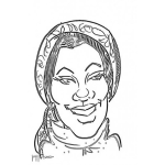 Dibujo para colorear Dibujo De Negrita Con Panuelo En La Cabeza Para Pintar Y Colorear