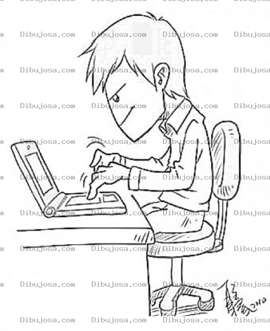 Dibujo para colorear Dibujo De Hackersito Junior En Laptop Para Pintar Y Colorear Hijo De Hacker Hackercito Sera