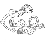 Dibujo para colorear Hombre Y Perro Astronauta Para Pintar Y Colorear